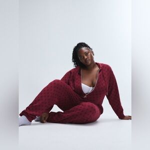 SAVAGE X FENTY Forever Savage Hooded Jumpsuit in Red w Black Print Sz 2X NWT